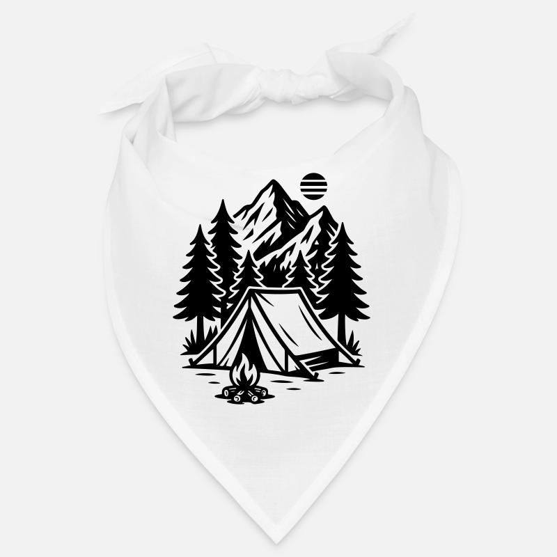 Camping Tent Mountains Forest Bandana