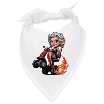 Granny on Flames Elektroroller - Bandana - Weiß - Vorne