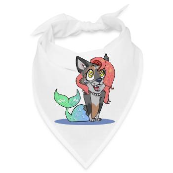 Coral (Chibi Version) (von Leni Riosa) - Bandana - Weiß - Vorne