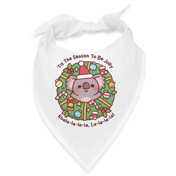 Niedlicher Koala-Weihnachtskranz – es ist die Saison, in der man fröhlich sein muss - Bandana - Weiß - Vorne