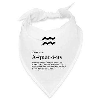 Aquarius - Zodiac Sign - Bandana - Weiß - Vorne