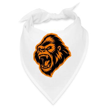 Gorilla Kopf - Bandana - Weiß - Vorne