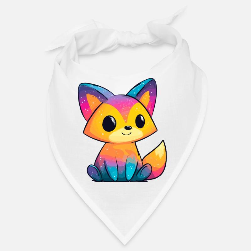 Rainbow Fox Cartoon Bandana