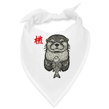 Otter Asiatisch - Bandana - Weiß - Vorne