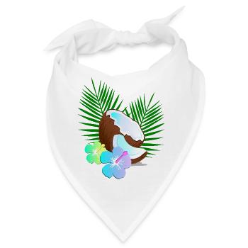 Kokosnuss Insel Tropen Hibiskus - Bandana - Weiß - Vorne
