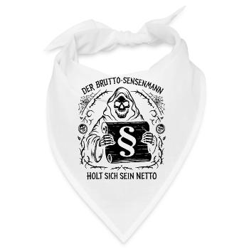 Der Brutto Sensenmann. Steuern Humor - Bandana - Weiß - Vorne