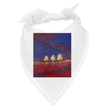 Drei Bäume in Abendrot - Bandana - Weiß - Vorne