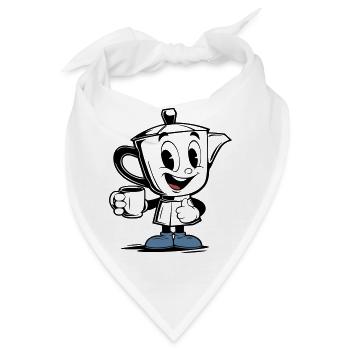 Vintage Mokkakanne Mascot - Bandana - Weiß - Vorne