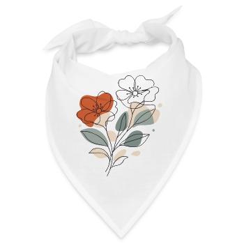Abstraktes Blumen Muster Illustration - Bandana - Weiß - Vorne