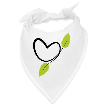 Organisches Chlorophyll-Pflanzenherz - Bandana - Weiß - Vorne