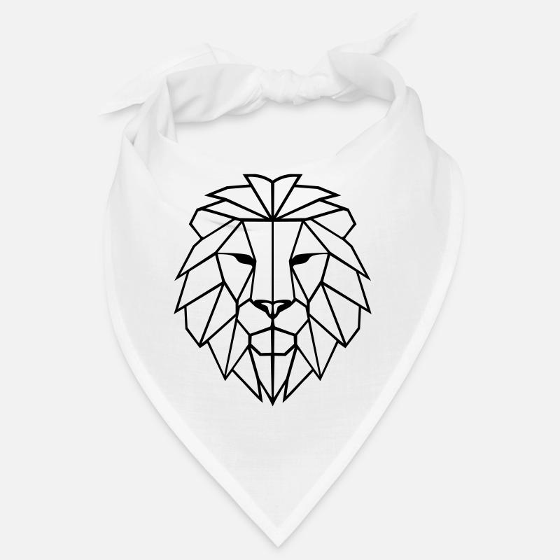 Lion Polygon - Bandana - white