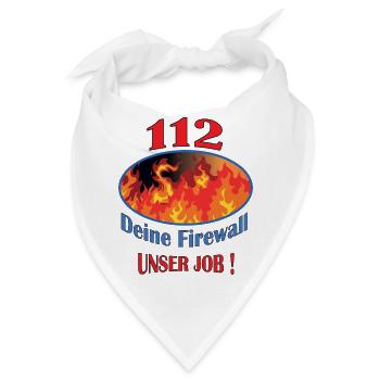 112 Deine Firewall Unser Job - Bandana - Weiß - Vorne