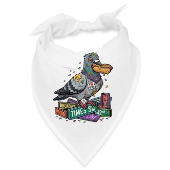 Schlaue Taube auf Bücherstapel - Bandana - Weiß - Vorne
