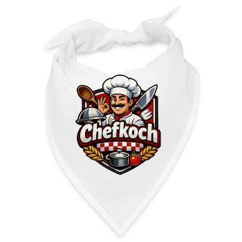 Chefkoch Cartoon Motiv Küchenheld - Bandana - Weiß - Vorne