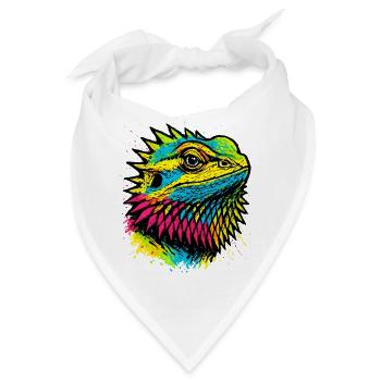 Bartagame Popkunst Bunte Straßenkunst - Bandana - Weiß - Vorne