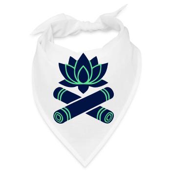 Lotusblüte Bambus Gekreuzt - Bandana - Weiß - Vorne
