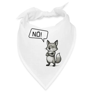 Nö! Fuchs – Schlauer Sturkopf sagt Nein - Bandana - Weiß - Vorne