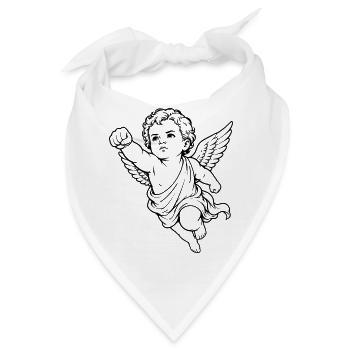 Fliegender Cherub Engel Faust Motiv - Bandana - Weiß - Vorne