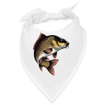Springender Karpfen  - Bandana - Weiß - Vorne