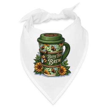 Busy Bee Brew Kaffeetasse mit Sonnenblumen - Bandana - Weiß - Vorne