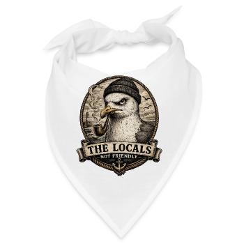 The Locals Nicht Freundlich Seemöwe - Bandana - Weiß - Vorne