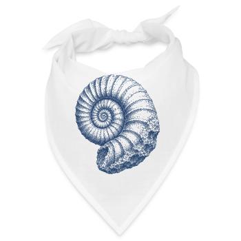 Ammonit Fossil Urzeit Meer Vintage Kunst - Bandana - Weiß - Vorne