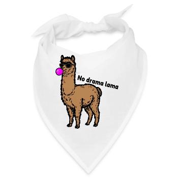 Cooles Lama – Lama ohne Drama - Bandana - Weiß - Vorne