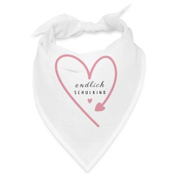 Endlich Schulkind Herz | Einschulung - Bandana - Weiß - Vorne