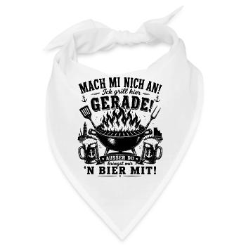 Lustiges Grillshirt mit Bier Spruch | BBQ Geschenk - Bandana - Weiß - Vorne