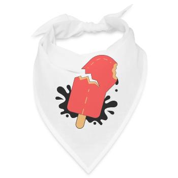 Verspielter Sommerbiss – minimalistisches Eis am Stiel - Bandana - Weiß - Vorne