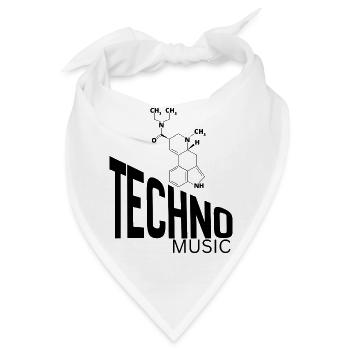 Techno-Musik. - Bandana - Weiß - Vorne