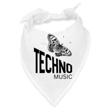 Monochromer Halbton-Schmetterling - Bandana - Weiß - Vorne