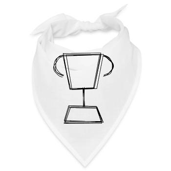Pokal handgezeichnet - Bandana - Weiß - Vorne