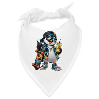 Sommerpinguin Skateboard-Vibe - Bandana - Weiß - Vorne