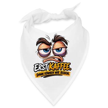 Erst Kaffee Dann Reden Cartoon - Bandana - Weiß - Vorne