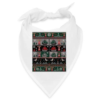 Weihnachten Seefahrer Strickdesign - Bandana - Weiß - Vorne