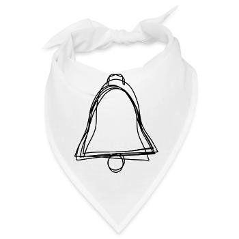 Glocke handgezeichnet - Bandana - Weiß - Vorne