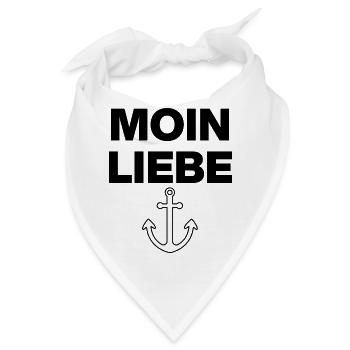 MOIN LIEBE, NORDDEUTSCHLAND, FÜR KÜSTENLIEBHABER - Bandana - Weiß - Vorne