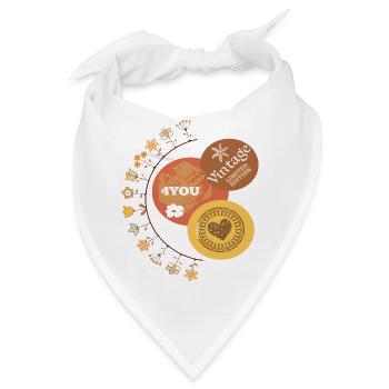 Vintage Blüten Fantasie - Bandana - Weiß - Vorne
