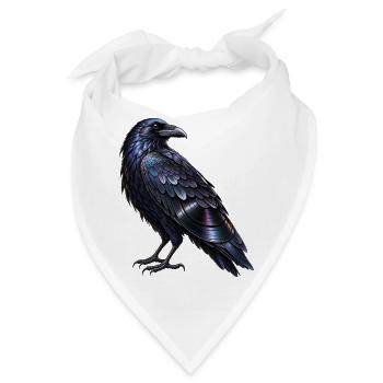 Irisierender Rabe um Mitternacht - Bandana - Weiß - Vorne