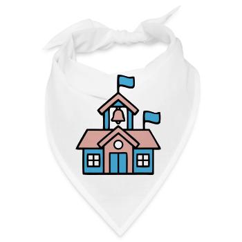 Schulhaus Glocke Icon - Bandana - Weiß - Vorne