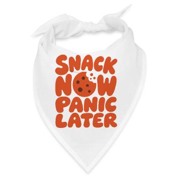Snack Now Panic Later – Prokrastination - Bandana - Weiß - Vorne