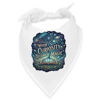 Magic Tree Cosmos und Fantasy-Buchdruck - Bandana - Weiß - Vorne