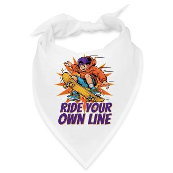 Skateboard Ride Your Own Line Cartoon Streetwear - Bandana - Weiß - Vorne