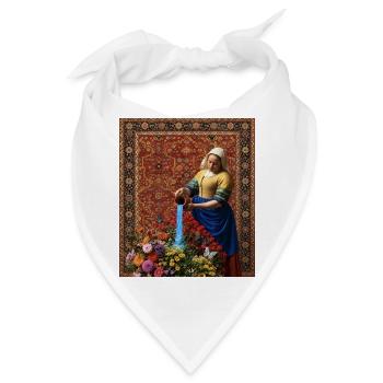 Renaissance-Dame streut Blumen - Bandana - Weiß - Vorne