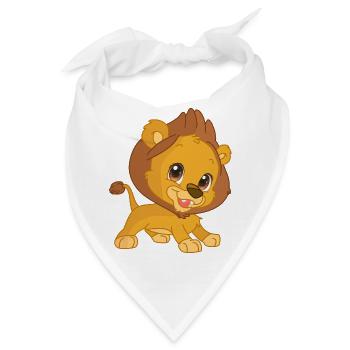 Kuscheliges Löwenbaby Cartoon - Bandana - Weiß - Vorne