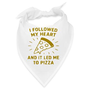 Herz folgt der Pizza - Bandana - Weiß - Vorne