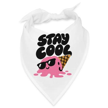 Stay Cool – Eiscreme mit Sonnenbrille - Bandana - Weiß - Vorne