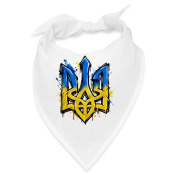 Ukraine - Coat of Arms - Wappen - Kiew - Bandana - Weiß - Vorne