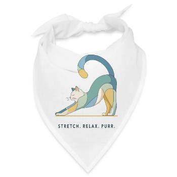 Stretch. Relax. Purr. – Katze - Bandana - Weiß - Vorne